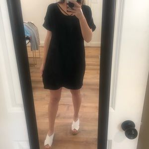 Black Silky Shift Dress
